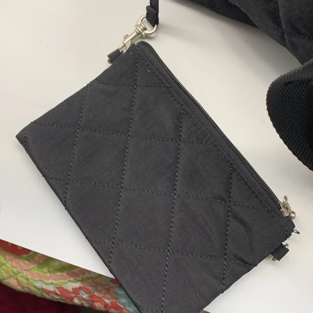 Baggallini  3 Compartment Black Quilted Bag